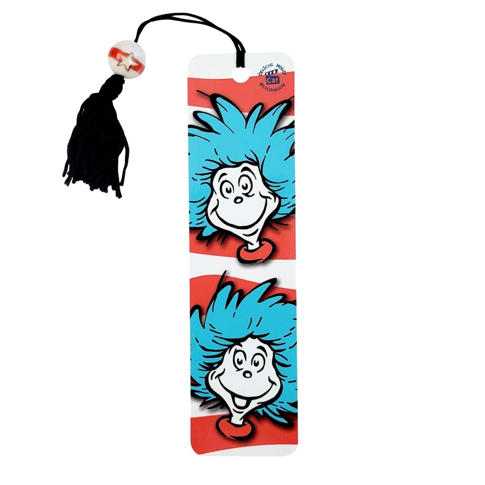 Vintage Y2K Thing 1 & Thing 2 Bookmark Dr Seuss Cat Hat 2003 Antioch CEBM-24376